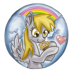 Size: 1175x1172 | Tagged: dead source, safe, artist:kassberke, derpy hooves, pegasus, pony, badge, female, mare, solo