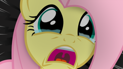 Size: 1920x1080 | Tagged: safe, artist:vipeydashie, fluttershy, pegasus, pony, castle mane-ia, crying, cute, sad, screaming, solo, teary eyes, uvula, vector, wallpaper, yelling