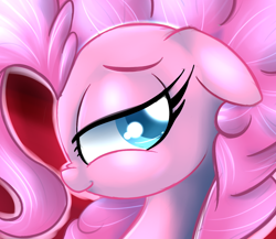 Size: 1024x887 | Tagged: safe, artist:madacon, pinkie pie, earth pony, pony, beautiful, bedroom eyes, floppy ears, looking at you, profile, shiny, smiling, solo