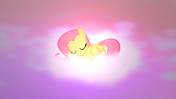 Size: 1920x1080 | Tagged: safe, artist:equestriandeviants, fluttershy, pegasus, pony, cloud, female, mare, sleeping, solo, vector, wallpaper