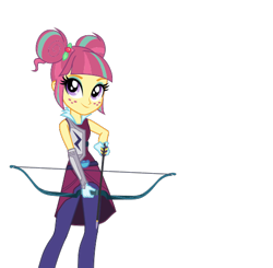 Size: 510x500 | Tagged: safe, sour sweet, equestria girls, friendship games, archery, official, simple background, solo, transparent background