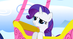 Size: 1099x597 | Tagged: safe, screencap, rarity, pony, unicorn, sonic rainboom (episode), female, horn, mare, purple mane, solo, white coat