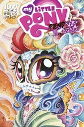 Size: 791x1200 | Tagged: safe, artist:sararichard, derpibooru import, idw, rainbow dash, pegasus, pony, cover, dia de los muertos, idw advertisement