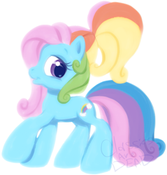 Size: 919x960 | Tagged: safe, artist:colossalstinker, derpibooru import, rainbow dash, rainbow dash (g3), g3.5, solo