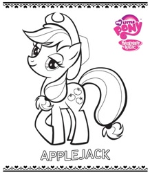 Size: 436x500 | Tagged: safe, applejack, earth pony, pony, lineart, logo, monochrome, my little pony logo, official, solo, stock vector