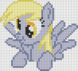 Size: 1024x940 | Tagged: safe, derpy hooves, pegasus, pony, female, grid, mare, pixel art, solo, template