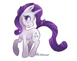 Size: 500x400 | Tagged: safe, artist:shellsweet, rarity, pony, unicorn, female, horn, mare, solo, white coat