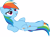 Size: 3535x2599 | Tagged: safe, artist:porygon2z, derpibooru import, rainbow dash, pegasus, pony, ponyville confidential, bedroom eyes, gimpy leg, on back, simple background, solo, transparent background, vector, wingless