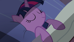 Size: 745x424 | Tagged: safe, derpibooru import, screencap, twilight sparkle, equestria girls, bed, sleeping, solo