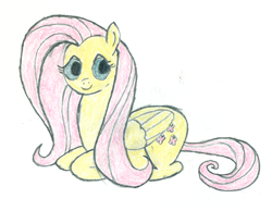 Size: 2714x2106 | Tagged: safe, artist:forevercty, fluttershy, pegasus, pony, female, mare, solo, traditional art