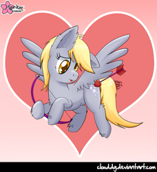Size: 821x900 | Tagged: safe, artist:clouddg, derpy hooves, pegasus, pony, female, mare, solo, valentine's day