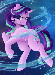 Size: 1024x1401 | Tagged: safe, artist:sk-ree, starlight glimmer, pony, unicorn, female, magic, mare, smiling, solo