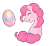 Size: 898x820 | Tagged: safe, artist:hpwendiz, pinkie pie, earth pony, pony, balloon, female, mare, pink coat, pink mane, solo