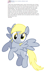 Size: 752x1070 | Tagged: safe, derpy hooves, lauren faust, ponycon, ponycon nyc, seems legit, text