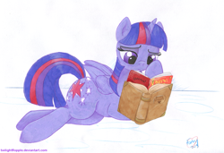 Size: 1461x1000 | Tagged: safe, artist:foxxy-arts, derpibooru import, twilight sparkle, twilight sparkle (alicorn), alicorn, pony, book, female, mare, reading, solo