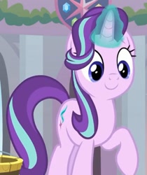 Size: 720x856 | Tagged: safe, screencap, starlight glimmer, pony, unicorn, a matter of principals, cropped, cute, cutie mark, glimmerbetes, glowing horn, raised hoof, smiling, solo