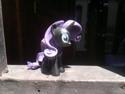 Size: 4000x3000 | Tagged: safe, artist:white mist, rarity, pony, unicorn, black repaint, figure, funko, mystery minis, solo, toy