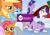 Size: 680x471 | Tagged: safe, derpibooru import, edit, edited screencap, screencap, applejack, babs seed, diamond tiara, rainbow dash, rarity, silver spoon, spike, twilight sparkle, dragon, earth pony, pegasus, pony, unicorn, lesson zero, one bad apple, winter wrap up, butt touch, discovery family, eyes on the prize, fainting couch, female, filly, hand on butt, hub logo, irony, male, mare, out of context, plot, pushing, rump push, the hub