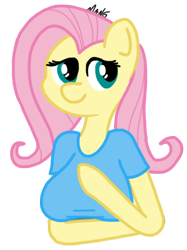 Size: 402x537 | Tagged: safe, artist:mang, fluttershy, anthro, arm hooves, clothes, simple background, solo, transparent background