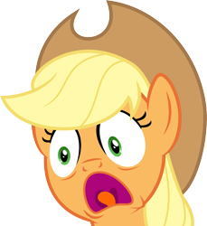 Size: 3154x3438 | Tagged: safe, artist:baumkuchenpony, applejack, earth pony, pony, bust, faic, portrait, screaming, simple background, solo, tongue out, transparent background, vector, wide eyes