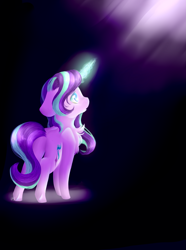 Size: 3355x4502 | Tagged: safe, artist:ether-akari, starlight glimmer, pony, unicorn, floppy ears, looking up, magic, magic aura, solo