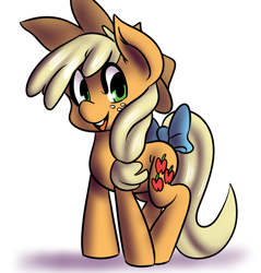 Size: 1280x1338 | Tagged: safe, artist:fauxsquared, applejack, earth pony, pony, female, mare, solo, tail bow