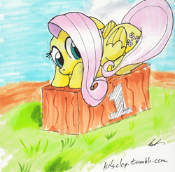 Size: 500x489 | Tagged: artist needed, safe, fluttershy, pegasus, pony, female, mare, pink mane, solo, yellow coat