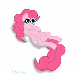 Size: 3000x3000 | Tagged: safe, artist:eillahwolf, pinkie pie, earth pony, pony, female, mare, simple background, solo, white background