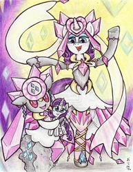 Size: 900x1168 | Tagged: safe, artist:oriwhitedeer, rarity, pony, unicorn, bipedal, crossover, diancie, plushie, pokémon