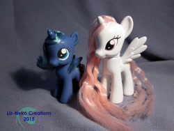 Size: 4000x3000 | Tagged: safe, artist:liz-neko, princess celestia, princess luna, cewestia, custom, filly, irl, photo, woona, younger