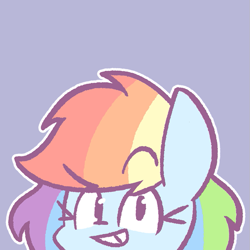 Size: 755x755 | Tagged: safe, artist:typhwosion, derpibooru import, rainbow dash, pegasus, pony, :p, chibi, female, looking at you, mare, silly, tongue out