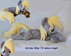 Size: 4376x3456 | Tagged: safe, artist:epicrainbowcrafts, derpy hooves, pegasus, pony, female, irl, life size, mare, misspelling, photo, plushie, solo