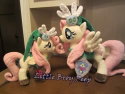 Size: 800x600 | Tagged: safe, artist:little-broy-peep, fluttershy, clothes, cosplay, costume, irl, link, parody, photo, plushie, self ponidox, the legend of zelda, video game crossover, younger, youtube, youtube link