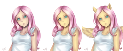 Size: 2400x1000 | Tagged: safe, artist:y.i, fluttershy, anthro, equestria girls, humanized, pixiv, solo