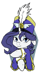 Size: 878x1575 | Tagged: safe, artist:koviry, rarity, pony, unicorn, ancient wonderbolts uniform, clothes, female, hat, mare, sgt. rarity, shako, simple background, solo, transparent background, uniform