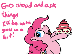 Size: 533x403 | Tagged: safe, artist:nidote-the-nidoran, pinkie pie, earth pony, pony, cake, solo, the peckish pony, tumblr