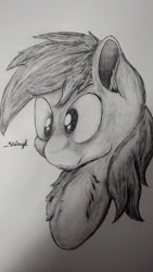 Size: 2340x4160 | Tagged: safe, artist:_vinyl, derpy hooves, pegasus, pony, black and white, cute, female, grayscale, mare, sketch, solo