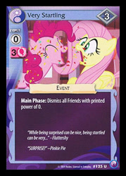 Size: 344x480 | Tagged: safe, fluttershy, pinkie pie, earth pony, pegasus, pony, canterlot nights, ccg, enterplay, mlp trading card game