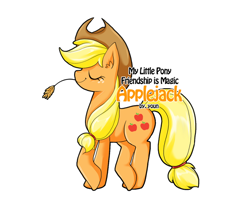 Size: 600x476 | Tagged: safe, artist:yoonny92, applejack, earth pony, pony, crossed legs, eyes closed, solo