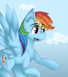 Size: 443x496 | Tagged: safe, artist:mootsarts, derpibooru import, rainbow dash, pegasus, pony, flying, solo