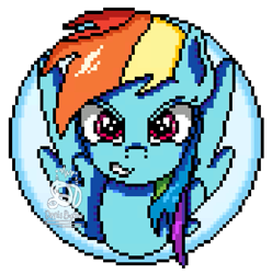 Size: 535x540 | Tagged: safe, artist:xflutt, derpibooru import, rainbow dash, pegasus, pony, female, mare, pixel art, simple background, solo, transparent background