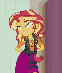 Size: 444x522 | Tagged: safe, screencap, sunset shimmer, better together, constructive criticism, equestria girls, context is for the weak, cropped, cute, female, geode of empathy, hips, shimmerbetes, solo