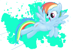 Size: 1024x710 | Tagged: safe, artist:mafinzy, derpibooru import, rainbow dash, pegasus, pony, paint splatter, solo