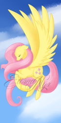 Size: 1280x2560 | Tagged: safe, artist:erinkarsath, fluttershy, pegasus, pony, female, mare, pink mane, solo, yellow coat