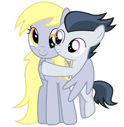 Size: 824x845 | Tagged: safe, artist:lunaticdawn, edit, derpy hooves, rumble, pegasus, pony, cute, derpumble, female, hug, male, mare, shipping, simple background, straight, transparent background, vector, winghug