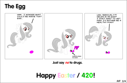 Size: 1367x896 | Tagged: safe, artist:albinofluttershy, fluttershy, oc, oc only, oc:albino fluttershy, pegasus, pony, 420, albino pony, anti-drug, easter egg, female, mare, marijuana, pot, solo