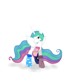 Size: 5824x6848 | Tagged: safe, artist:delanoinferno15, princess celestia, alicorn, pony, absurd resolution, clothes, socks, solo