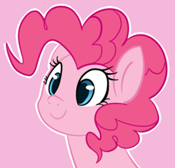 Size: 320x308 | Tagged: safe, artist:saber-panda, pinkie pie, earth pony, pony, female, mare, pink coat, pink mane, simple background, solo