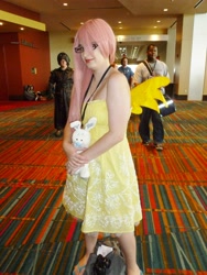 Size: 3456x4608 | Tagged: artist needed, safe, fluttershy, human, 2012, connecticon, convention, cosplay, feet, glasses, irl, irl human, photo, plushie, sandals, solo