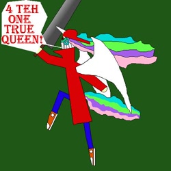 Size: 500x500 | Tagged: safe, artist:fatfan12345, princess celestia, oc, demon, human, brony, knife, ms paint